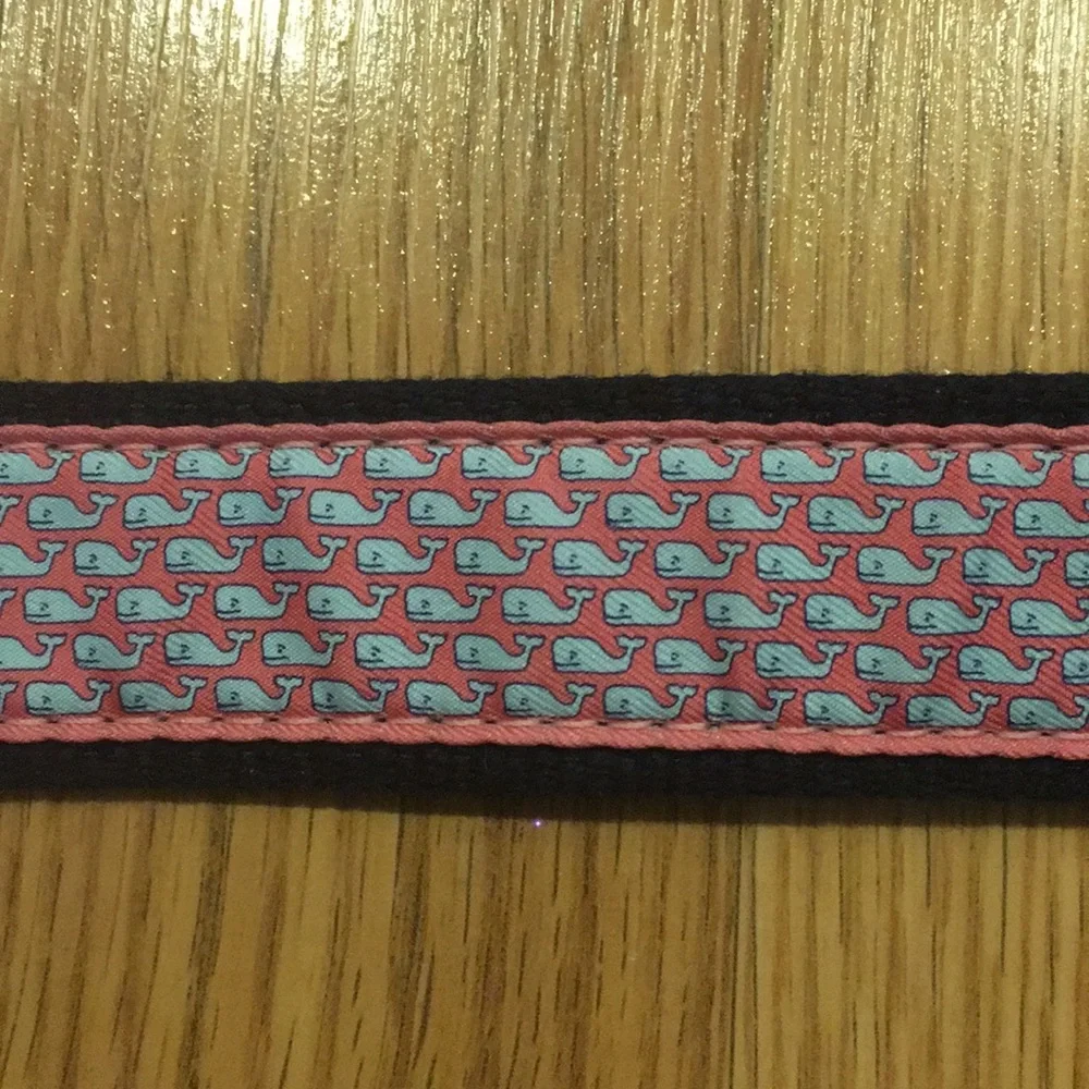 Vineyard Vines Blue Whale on Pink 28”‎ Webbed Belt